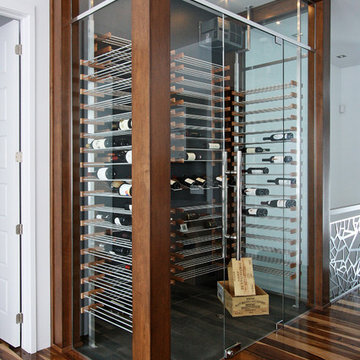 Glass wine cellar in the living room -3-