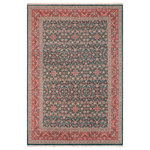 Bareens Designer Rugs - Kashan Pak Persian Sonja Green/Red Wool Rug - 10'1'' x 14'2'' - Designed with mesmerizing intricacy and gorgeous color palette, this hand-knotted masterpiece demonstrates the beauty and electrifying thrill of Pak Persian art. These meticulously hand-knotted Pak-Persian rug is made with pure wool and features breathtaking traditional, transitional, and tribal designs in bold luxurious color pallets. Known for their intricate designs these rugs are a reproduction of Persian rugs, made in Pakistan with unique Mughal designs. Made by master weavers using the same Persian texture, design and dying technique, we wanted to produce the most significant manifestation of Persian art, life, and culture. This rug is most famous for its exceptional quality, incredible designs, patterns, and vibrant rich color. Pak-Persian rugs made with Persian weave with high knot counts, which enables the high intricacy and detail found in the patterns are also referred to as "State of art", each color adds a rich beautiful detail in the artwork of this rug. The design, color, and beautiful chromatic composition with a vibrant sheen with intricate designs, exude beauty, elegance, and quality make this rug a masterpiece of its own.