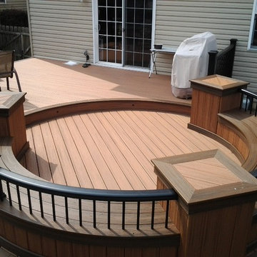 Deck with Black Rail and a Custom Built Bench - Wyncote PA