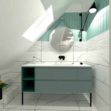 Projet de salle de bain lumineuse et contemporaine