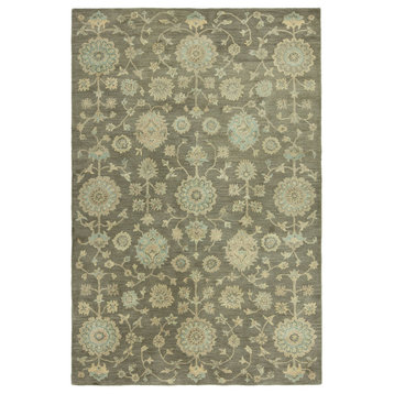 SEVILLE Hand-Tufted Wool and Silkette Area Rug, Gray, 2'6"x10'