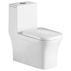 Fine Fixtures Dual-Flush Elongated One-Piece Toilet with High Efficiency  Flush in Shiny Gold 