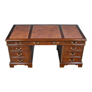Telluride 76 Executive Desk With Wood Panels Traditional