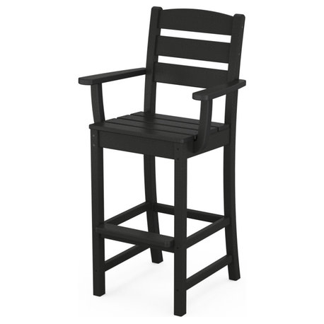 POLYWOOD Lakeside Bar Arm Chair, Black