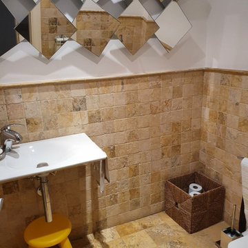 Beige Limestone Bathroom