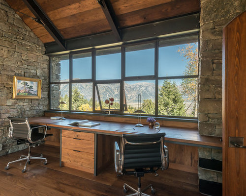 Rustic Home Office Design Ideas, Remodels & Photos