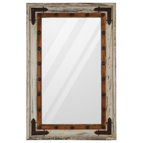 El Paso Vanity Accent Mirror, 23"x35", Vintage White