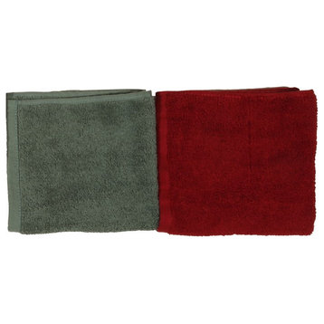 Wash Cloth, 12"x12", Red, 4 Piece