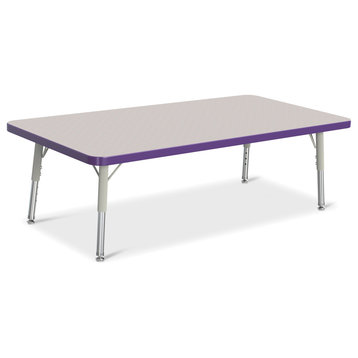 Berries Rectangle Activity Table - 24" X 48", T-height - Gray/Purple/Gray