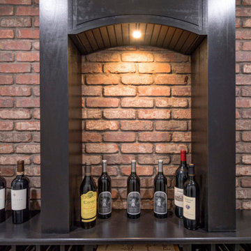 Golf Simulator Basement with Wine Cellar