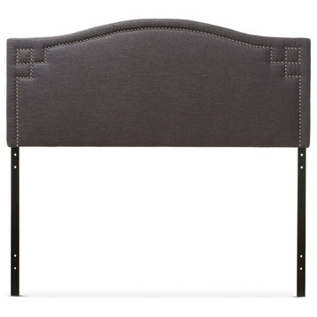 Aubrey Fabric Upholstered Headboard, Dark Gray, Queen