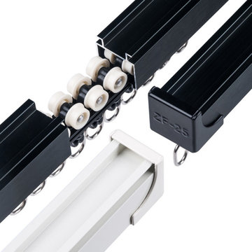 CHR19 Ivory Black Curtain Tracks Ceiling/Wall Mount