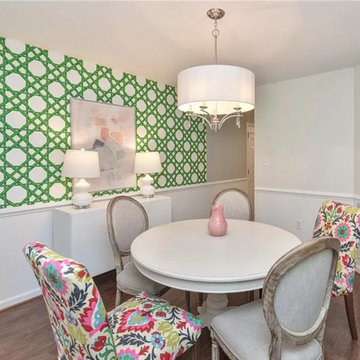 Minimal Colorful Green Dining Room, Williamsburg VA
