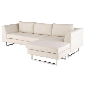 Nuevo Furniture Matthew Sectional Sofa in White/silver