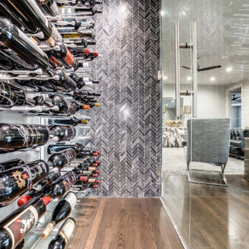 Modern Glass Understairs Wine Wall