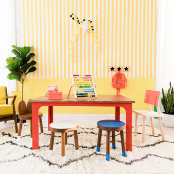Craft table, Poco stools, Lola Chair and Ac/Bc Acrilic Chair