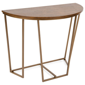 Solvay Wood and Metal Console Table, Walnut Brown 36x18x29.75