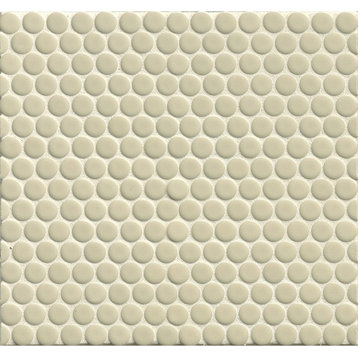 3/4" Penny Rounds Mosaic, 12"x12" Sheet, Off White