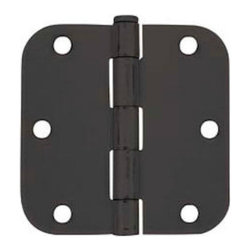 Door Corner - Door Hinge, 3-1/2" With 5/8" Radius Corners, Matte Black - Hinges