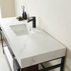 Funes Bath Vanity without Mirror, Matte Black Support, 60'' Single Sink, White Stone Top
