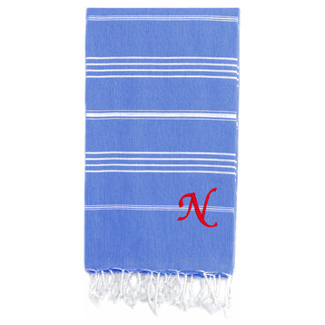 Lucky Pestemal Towel, Royal blue, Chancery Red Font, N