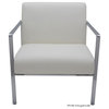 Risa Lounger Chair, White Naugahyde