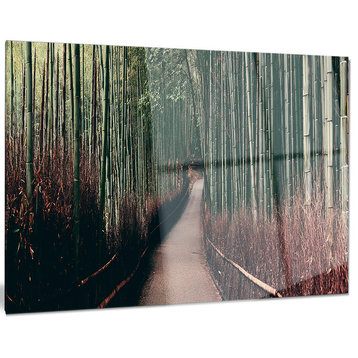 "Bamboo Grove in Arashiyama Panorama" Forest Metal Wall Art, 28"x12"