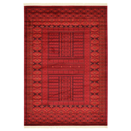 Unique Loom Red Roosevelt Tekke 6' 0 x 9' 0 Area Rug