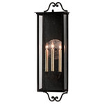 Currey and Company - Currey and Company 5500-0007 Giatti - Three Light Outdoor Wall Sconce - The large version of the Giatti Outdoor Wall SconcGiatti Three Light O Midnight/Black Clear *UL Approved: YES Energy Star Qualified: n/a ADA Certified: n/a  *Number of Lights: Lamp: 3-*Wattage:60w Candelabra bulb(s) *Bulb Included:No *Bulb Type:Candelabra *Finish Type:Midnight