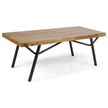 GDF Studio Baish Outdoor Acacia Wood Coffee Table, Teak