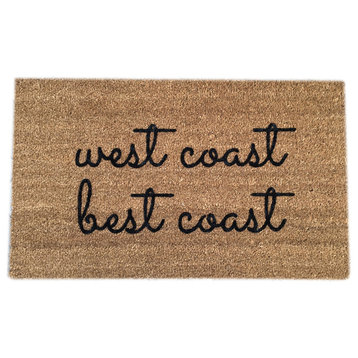 Hand Painted "West Coast Best Coast" Doormat, Black Soul