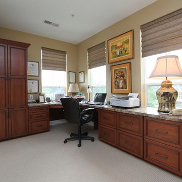 Home Office in Transitional styled Cherry Wood - Bethesda, Maryland