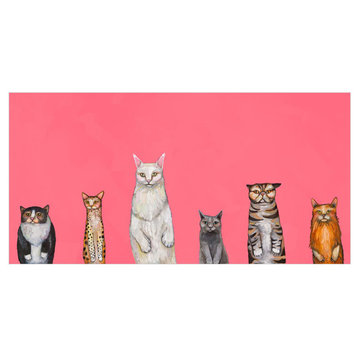 "Cats Cats Cats - Pink" Canvas Wall Art by Eli Halpin