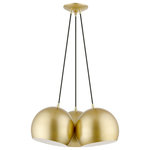 Livex Lighting - Livex Lighting 3 Light Polished Gold Globe Pendant - The clean and crisp Piedmont 3-light cluster pendant makes a contemporary statement with the smooth curve of its soft gold shades. A gleaming shiny white finish on the interior of the metal shades brings a refined touch of style. Polished brass finish accents complete the look.