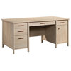 Sauder Whitaker Point Engineered Wood Executive Desk in Natural Maple