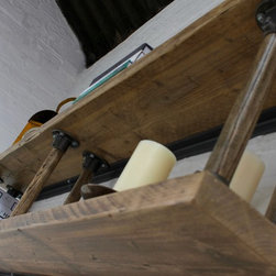 Letty Reclaimed Scaffolding Shelves with Reclaimed Vintage Ladder Rung R - Bookcases