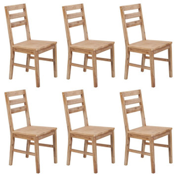 Vidaxl Dining Chairs, Set of 6, Solid Acacia Wood