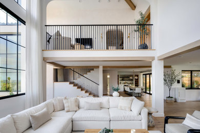 Example of a tuscan living room design in San Diego