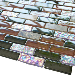 Volcano and Sprinkles Crystal Glass Mosaic Tile Brick Pattern (Glossy&Matte) - Home Decor