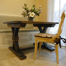 banquette trestle table