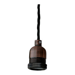 Rusty Remakes AUTHENTIC - Copper Pendant Light With Raw Brass Ceiling Cup - Takpendlar