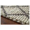 nuLOOM Hand-Looped Moroccan Trellis New Zealand Wool Fancy Rug, Natural, 7.6' X