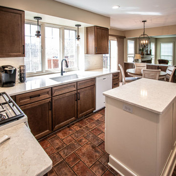 Two Tone Wood and White Kitchen