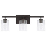 Capital Lighting - Greyson Three Light Vanity, Bronze - 3 light vanity with Bronze finish and clear seeded glass.