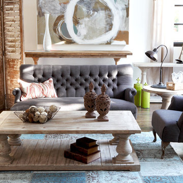 Neutral/Rustic Living Room and Windsor Cocktail & Console Tables