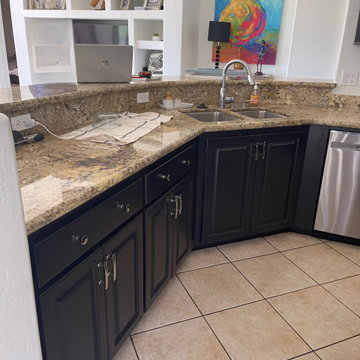 Multiple Room Cabinetry Reface with Partial Build