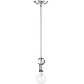 Bounce - 1 Light Mini Pendant with Crystal Accent - Polished Nickel Finish