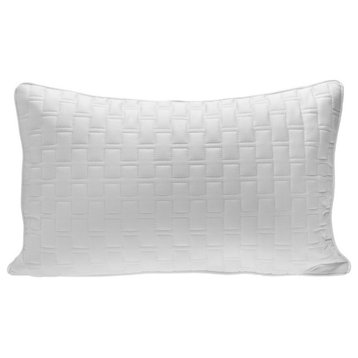 Brick Quilted Decorative Throw Pillow- White - 12x20
