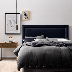 Bailey Bedhead in Smokey Blue Felt - Bedroom Furniture