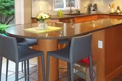 Example of a transitional kitchen design in Vancouver